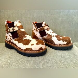 OILILY PONY-STYLE CALFSKIN BOOTS - UNWORN, Size 7.5/38